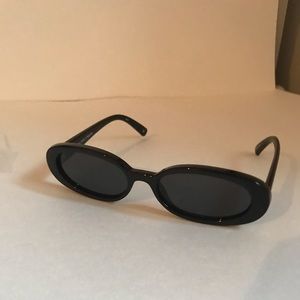 Le Specs Outta Love Oval Sunglasses Black